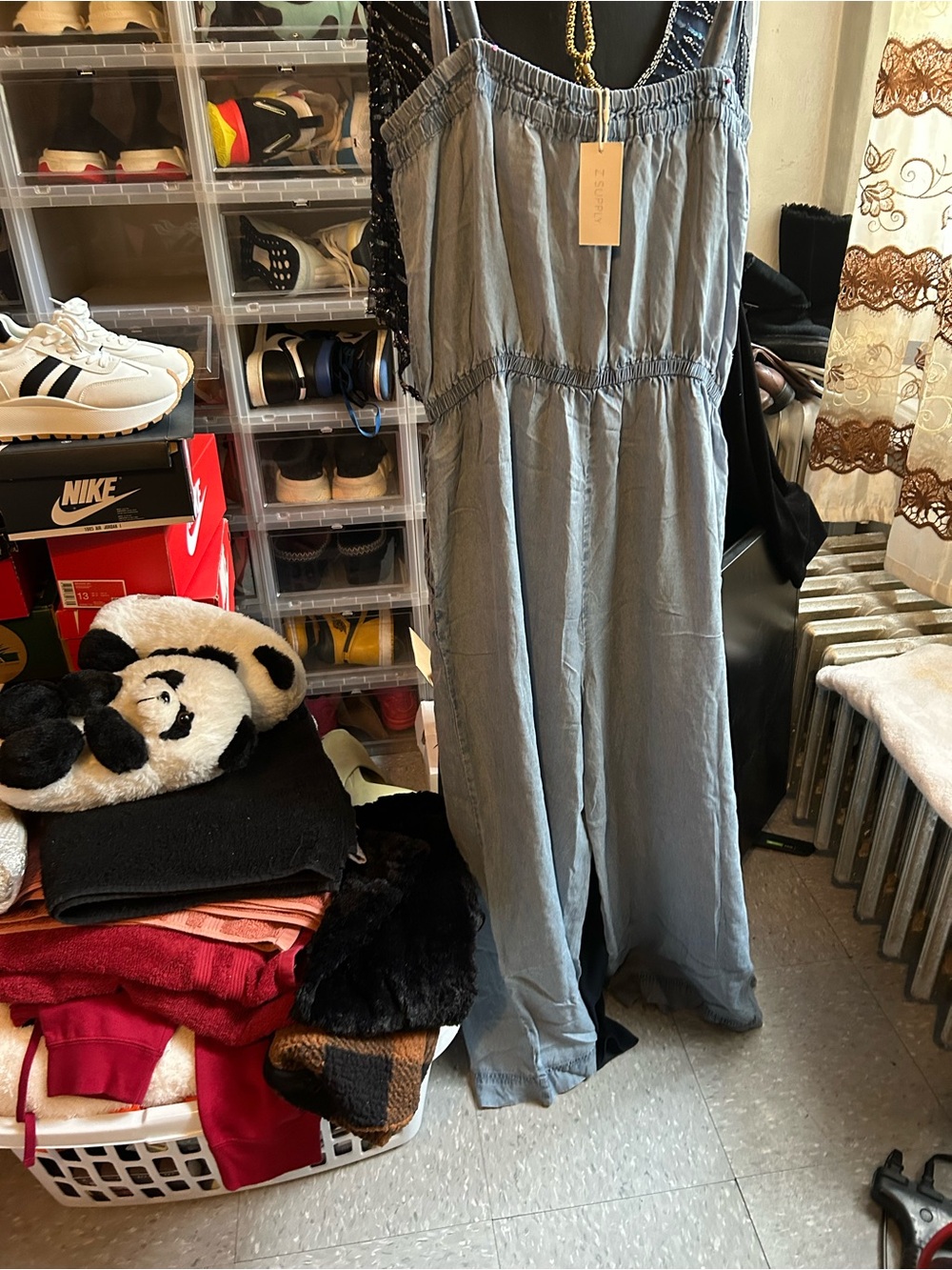 Z Supply Light Blue Sleeveless Linen-Blend Jumpsuit - Picture 6 of 6